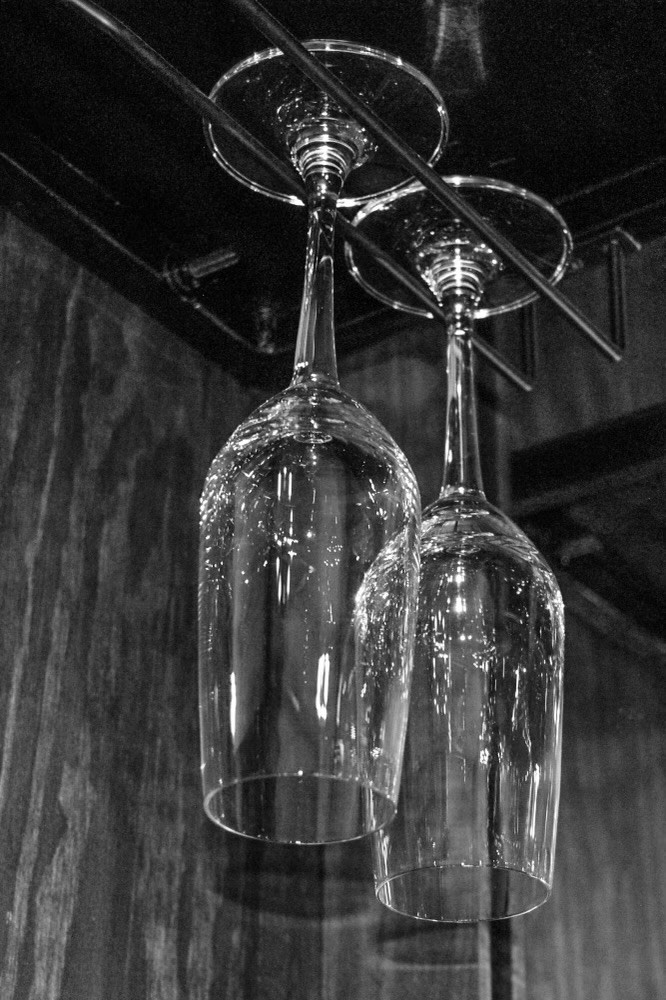 Wine glasses at The Wine Cellar